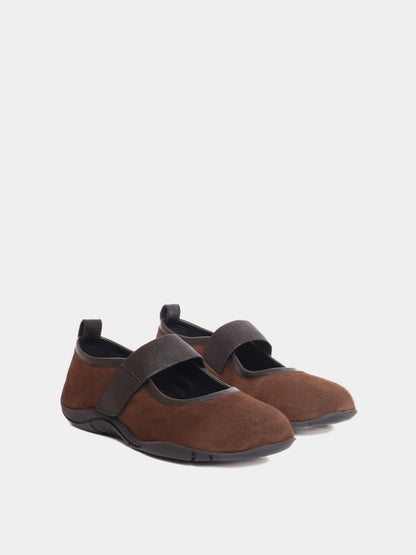 Evora Brown Suede Ballerina