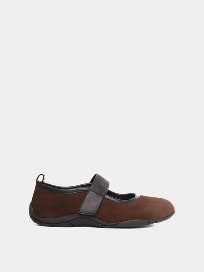 Evora Brown Suede Ballerina