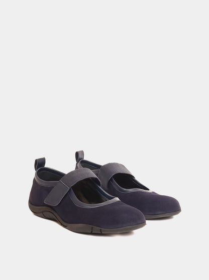 Evora Navy Suede Ballerina