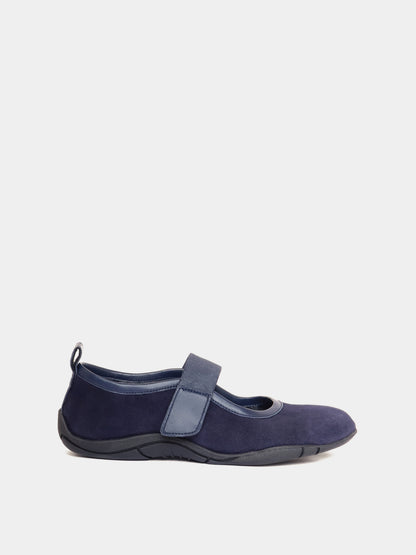 Evora Navy Suede Ballerina
