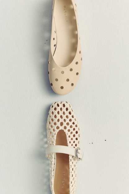 Aveiro Cream Woven Ballerina