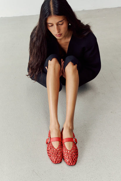 Aveiro Red Woven Ballerina