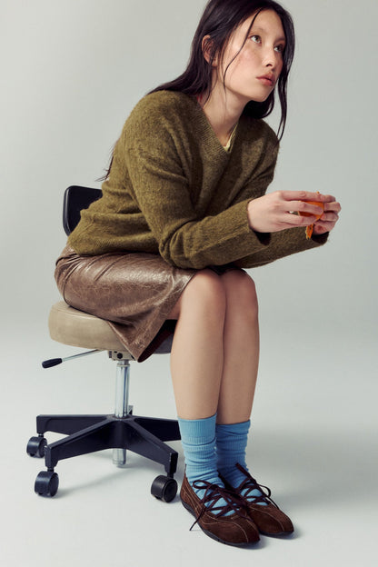 Zava Brown Suede Ballerina