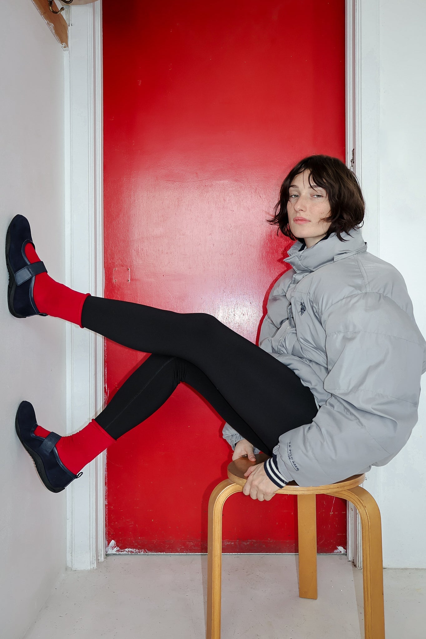 Evora Navy Suede Ballerina