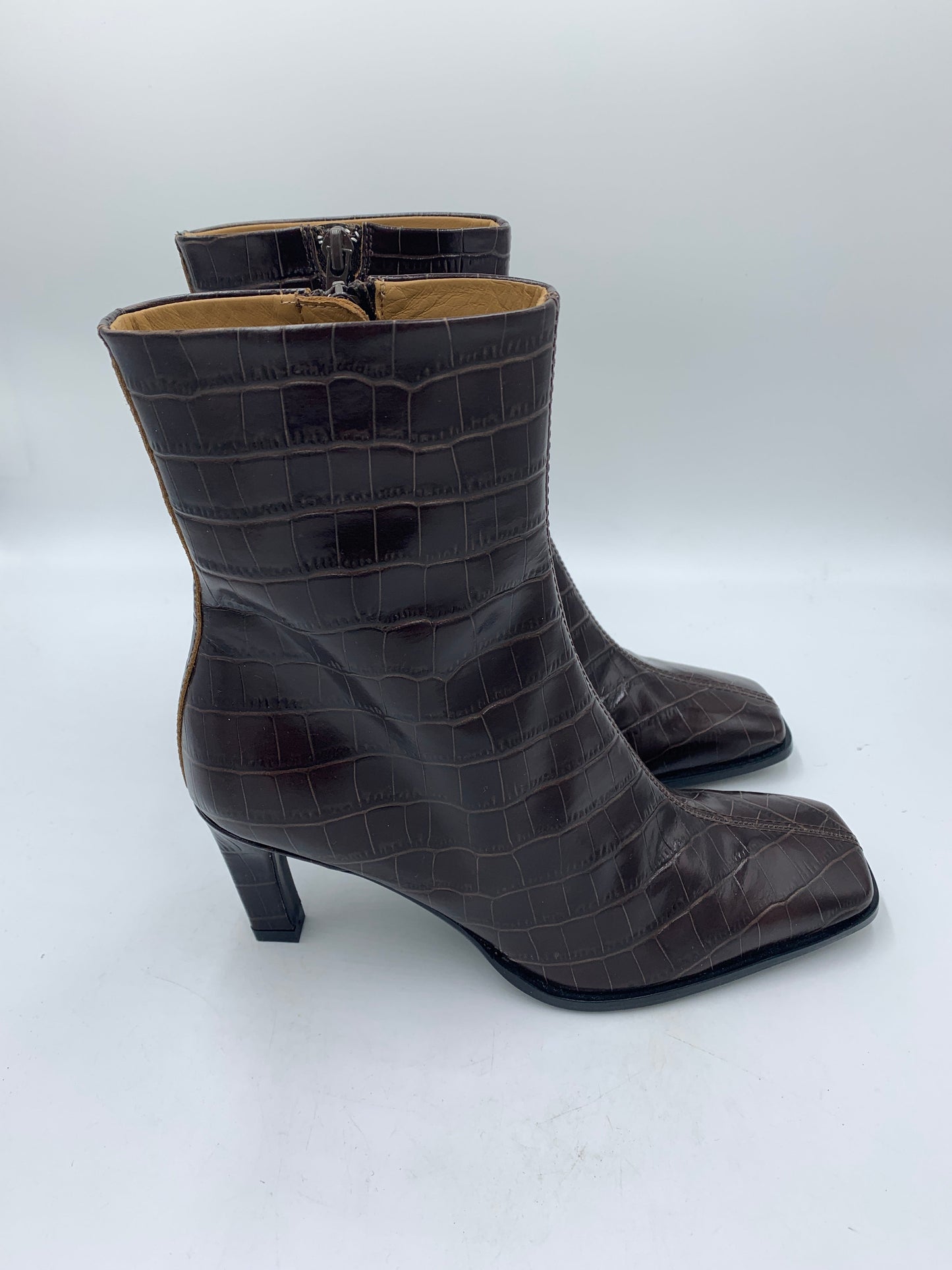Sample Brown Croc Bootie 38