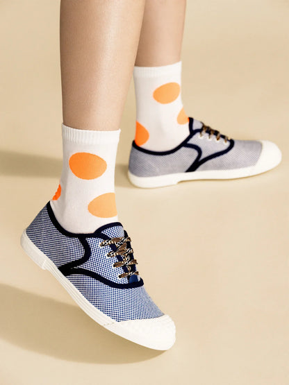 Rie Crew Neon Orange Socks