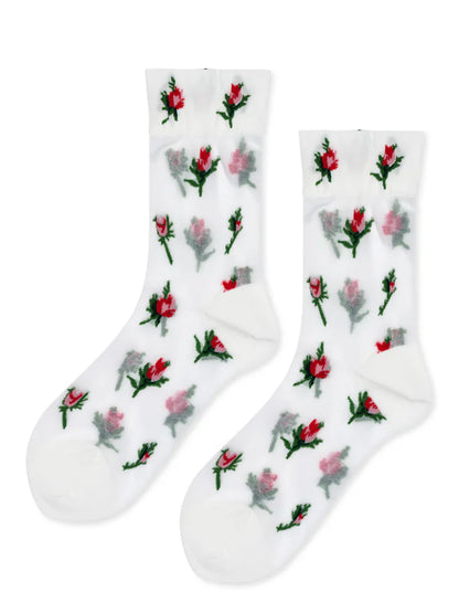Rosebud Sheer Crew White